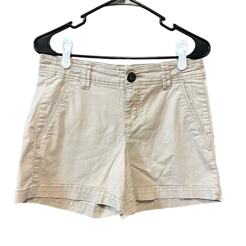 Faded Glory VTG y2kWomen's Stretch Twill Shorts Khaki Sz‎ 6 Casual Summer Outfit